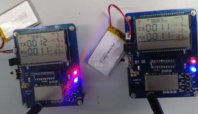Wireless module LoRa1276F30 function demonstration board test