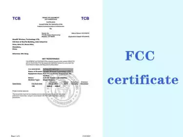 FCC certified products for wireless transceiver module