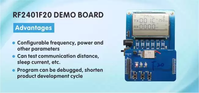 2.4&nbsp;GHz&nbsp;module RF2401F20 DEMO board