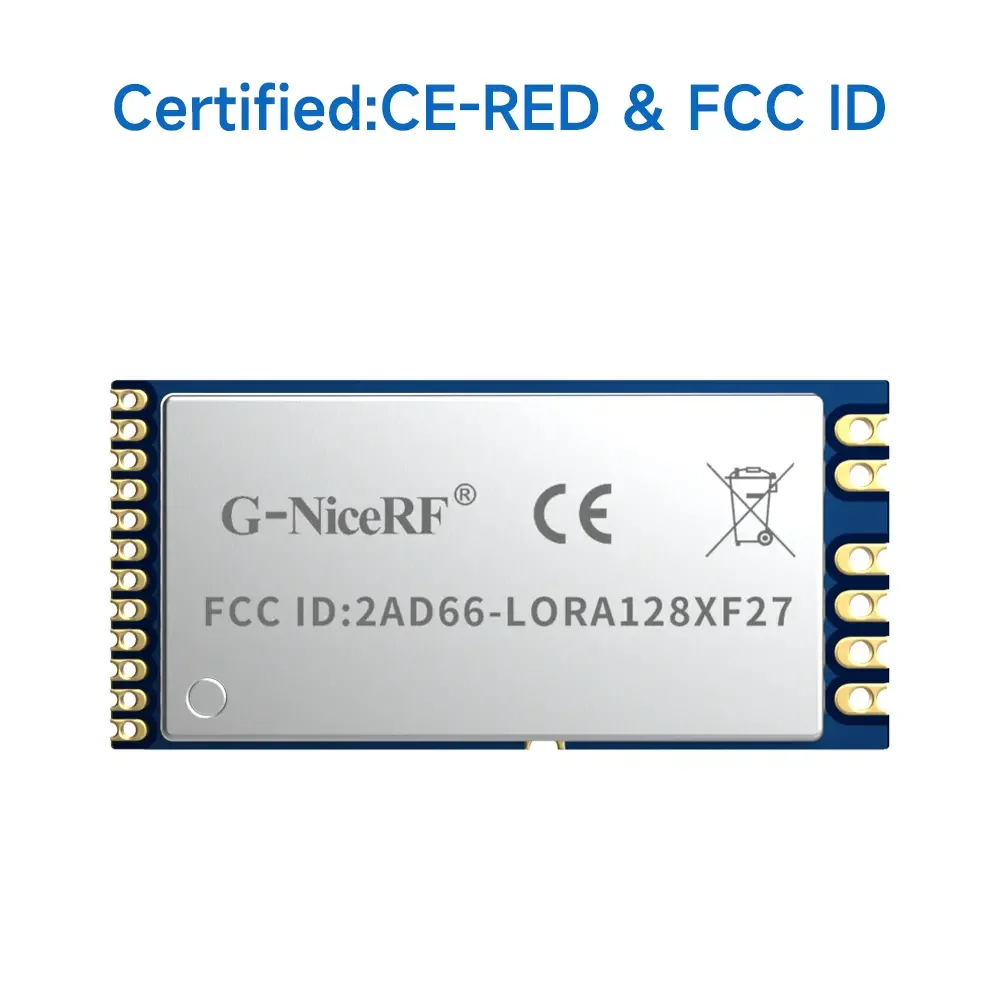 LoRa1281F27 : SX1281 500mW CE-RED & FCC ID Certified  2.4GHz LoRa Module With TCXO
