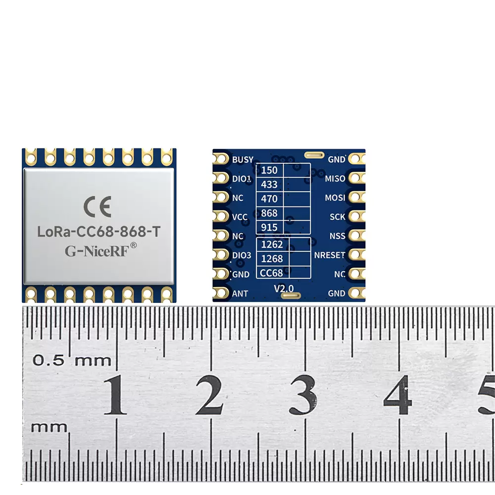 LoRa-CC68-868-T : CE-RED Certified LLCC68 LoRa Wireless Transceiver Module With TCXO, ESD Protection