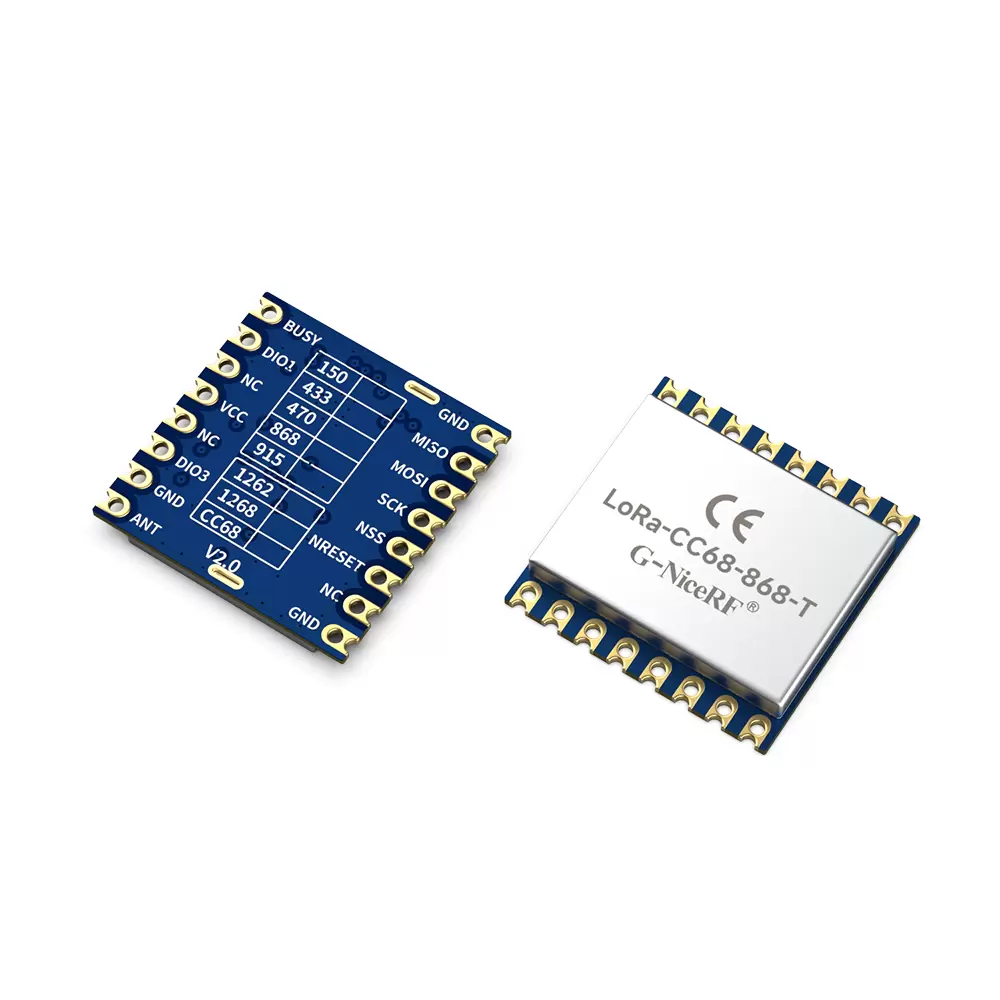 LoRa-CC68-868-T : CE-RED Certified LLCC68 LoRa Wireless Transceiver Module With TCXO, ESD Protection