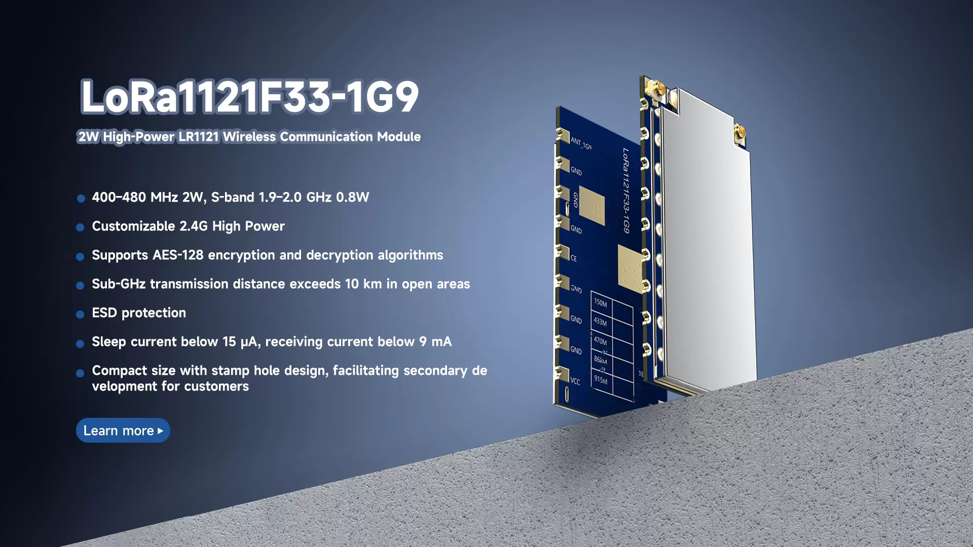 LoRa1121F33-1G9 Module: An Efficient and Flexible Long-Distance Wireless Communication Solution