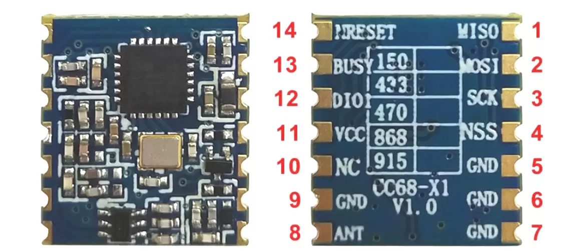 Pin definition of wireless module LoRa-CC68-X1. Pin definition of wireless module LoRa-CC68-X1.