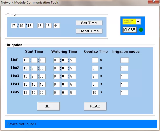 PC control software interface for wireless irrigation system PC control software interface for wireless irrigation system